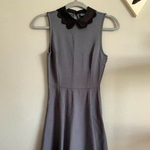 ModCloth XXS All Polished Up scallop collar ponte dress